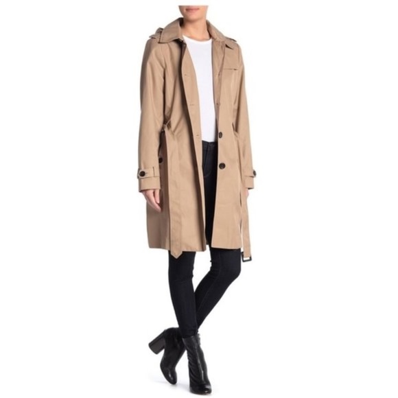 DKNY Spread Collar Trench Coat - Picture 1 of 11